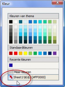 kleur aan cel binden